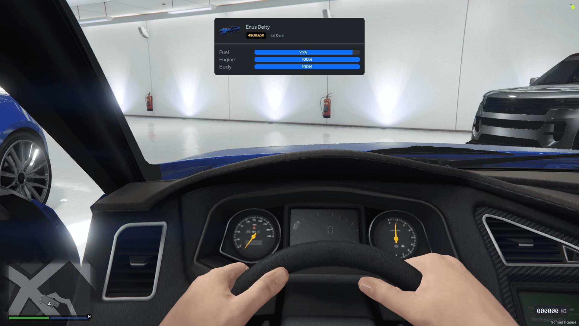 Garage interior HUD